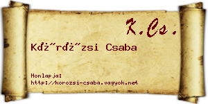 Körözsi Csaba névjegykártya