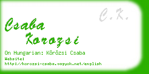 csaba korozsi business card